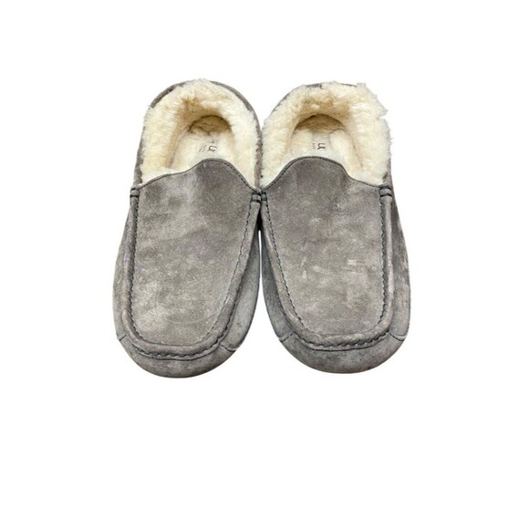 Ugg Men\'s Size 12 Taupe Suede Shearling Lined Slippers House Shoes Casual Comfy main image 7